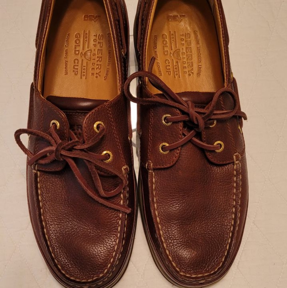 Sperry Goldboat ASV Topsiders in Cognac, Size 10.5